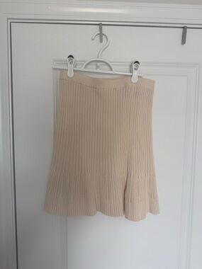Universal Thread Cream Ribbed Knit Flared Tunic